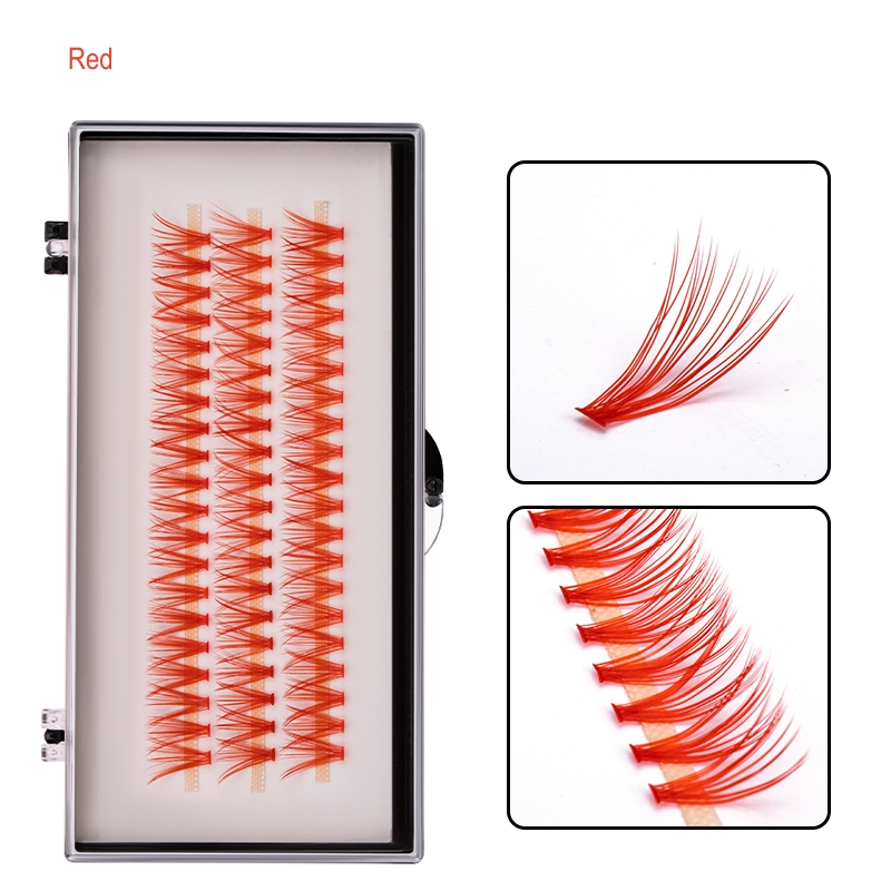 DIY False Eyelashes Fashionable Colored Cluster Lashes in J Curl