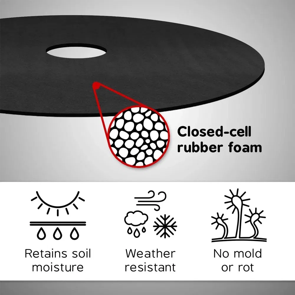 10PCS Tree Protection Weed Mats Ecological Control Cloth Mulch Ring Round Weed Barrier Plant Cover for Indoor Outdoor Gardens