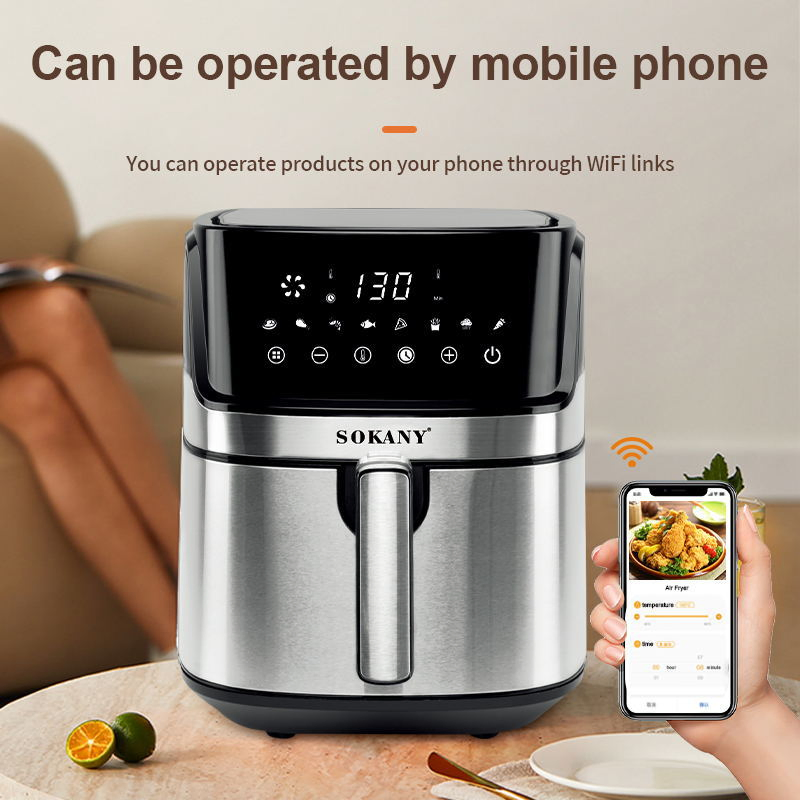 China Factory Smart Air Fryer WiFi Sokany Air Fryer WiFi Air Fryer APP WiFi Dual Air Fryer with WiFi Smart Airfryer with WiFi Wholesale Price