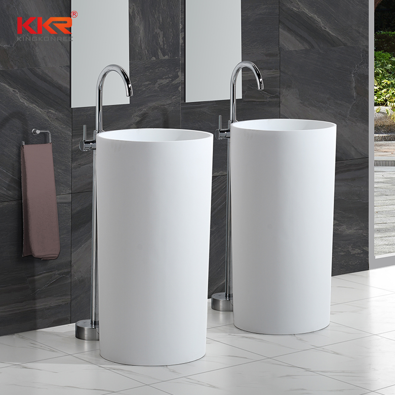 Luxury Solid Surface Freestanding Wash Basin for Bathroom