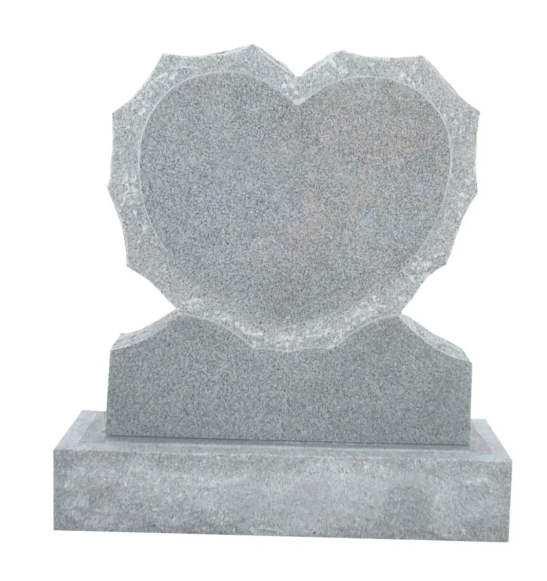 Sliver Grey granite Heart Shaped Marble Headstone Tombstone and Monument