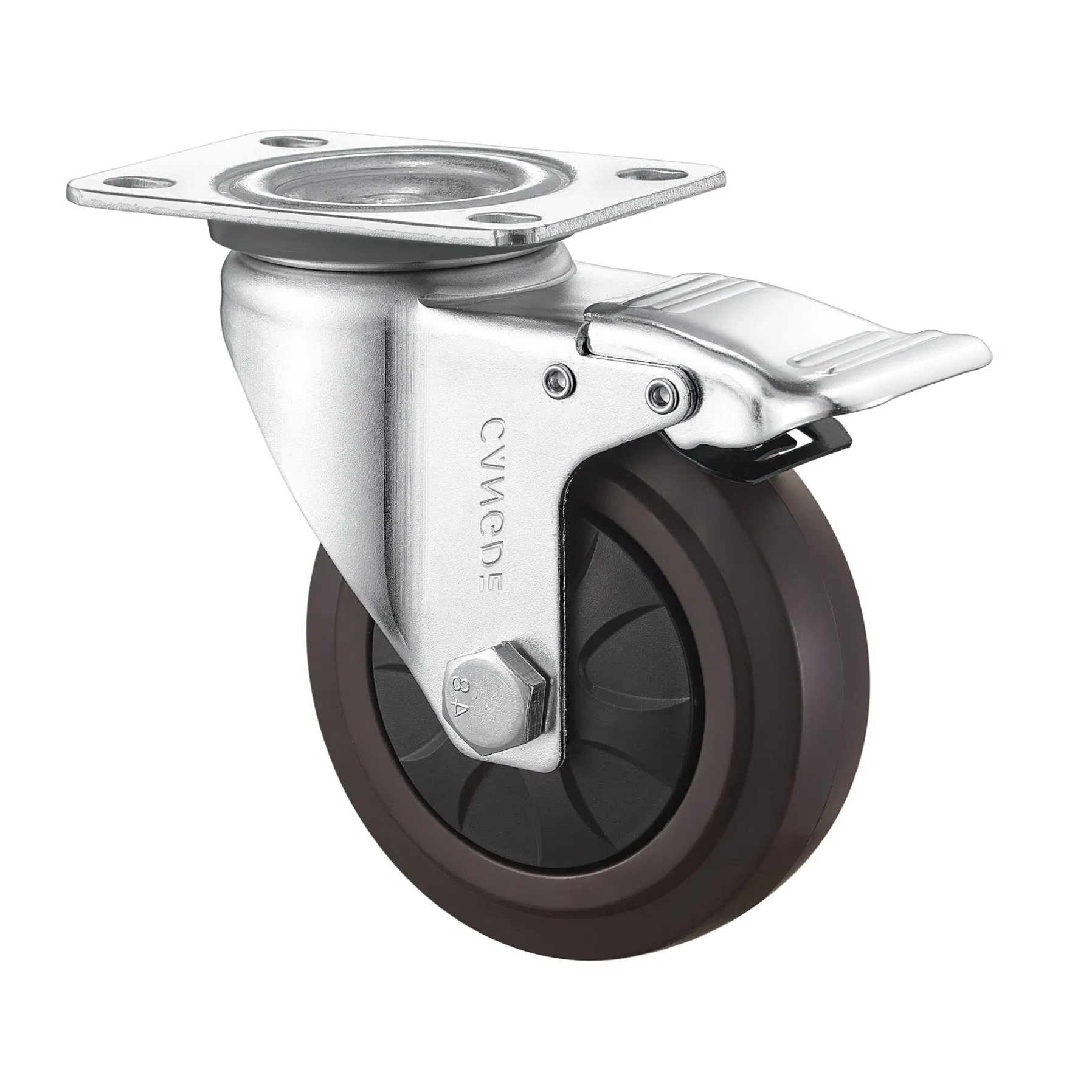 2.5 Inch 3 Inch 4 Inch 5 Inch Medium Duty Casters - Brown TPR Soft Rubber Wheels