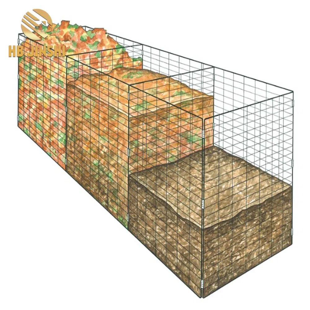 3-Bin Wire Composter Garden Leaves Collect Wire Compost Bin
