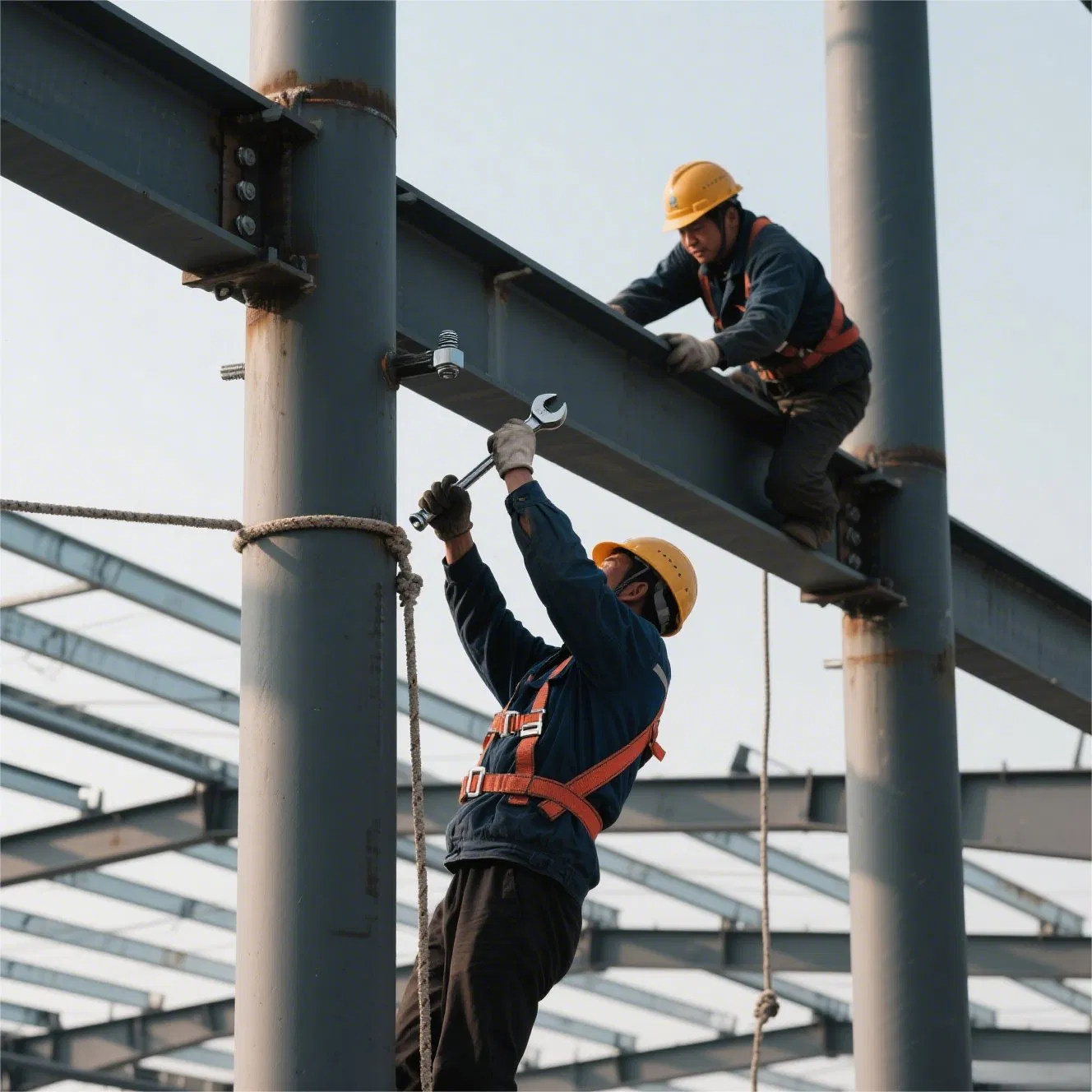 Eco-Friendly Prefabricated Steel Building, Heat-Insulated Walls, Low Carbon Emission, ISO Certified, Easy Expansion, for Disaster Relief Shelters & Factory