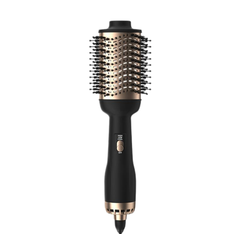 Save High-Power Lonic Hair Dryer Ceramic Handle Nylon Brush Electric Cross-Border Bestseller for Household Use-Curling Straightening