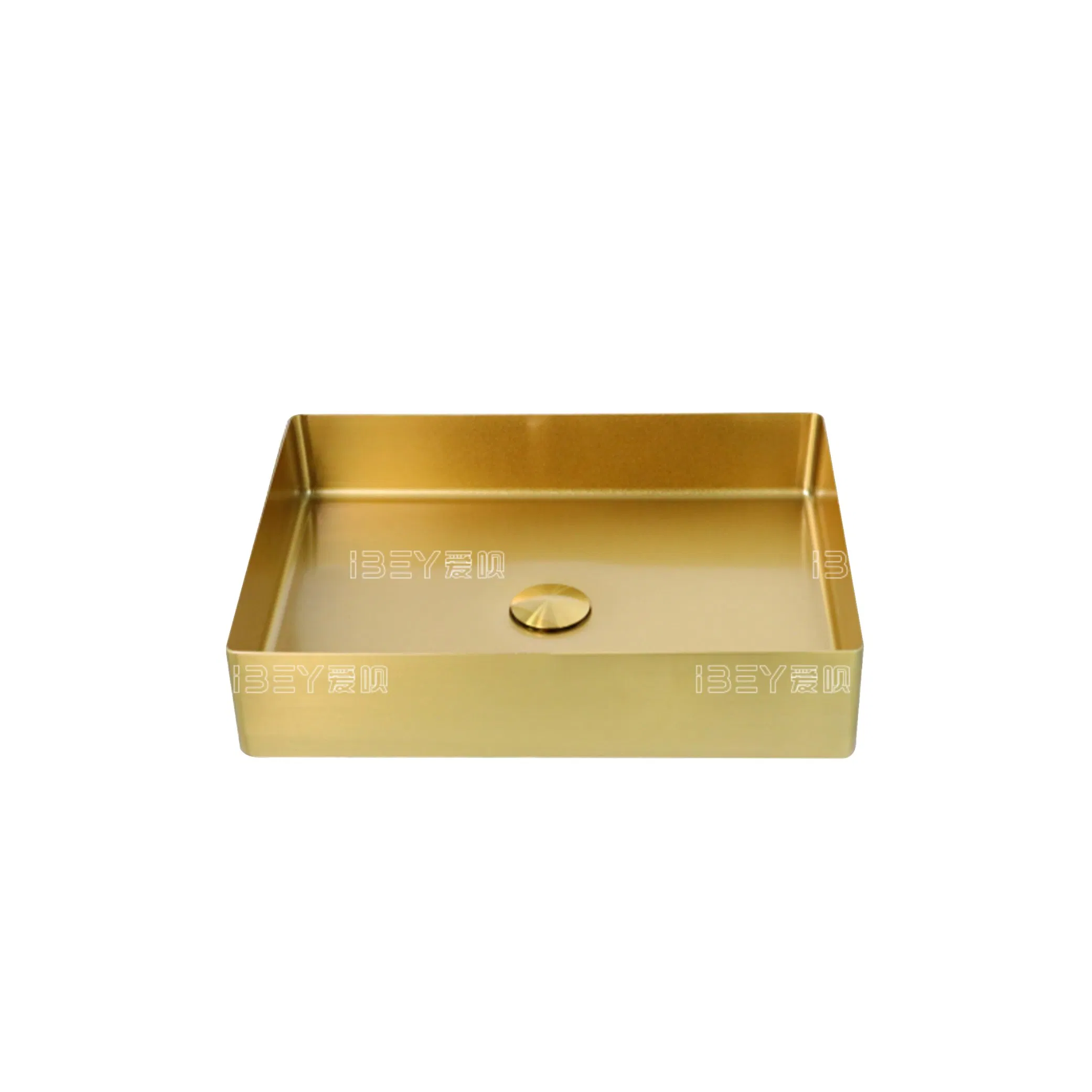 Luxury Gold Square 304 Stainless Steel Above - Counter Bathroom Sink