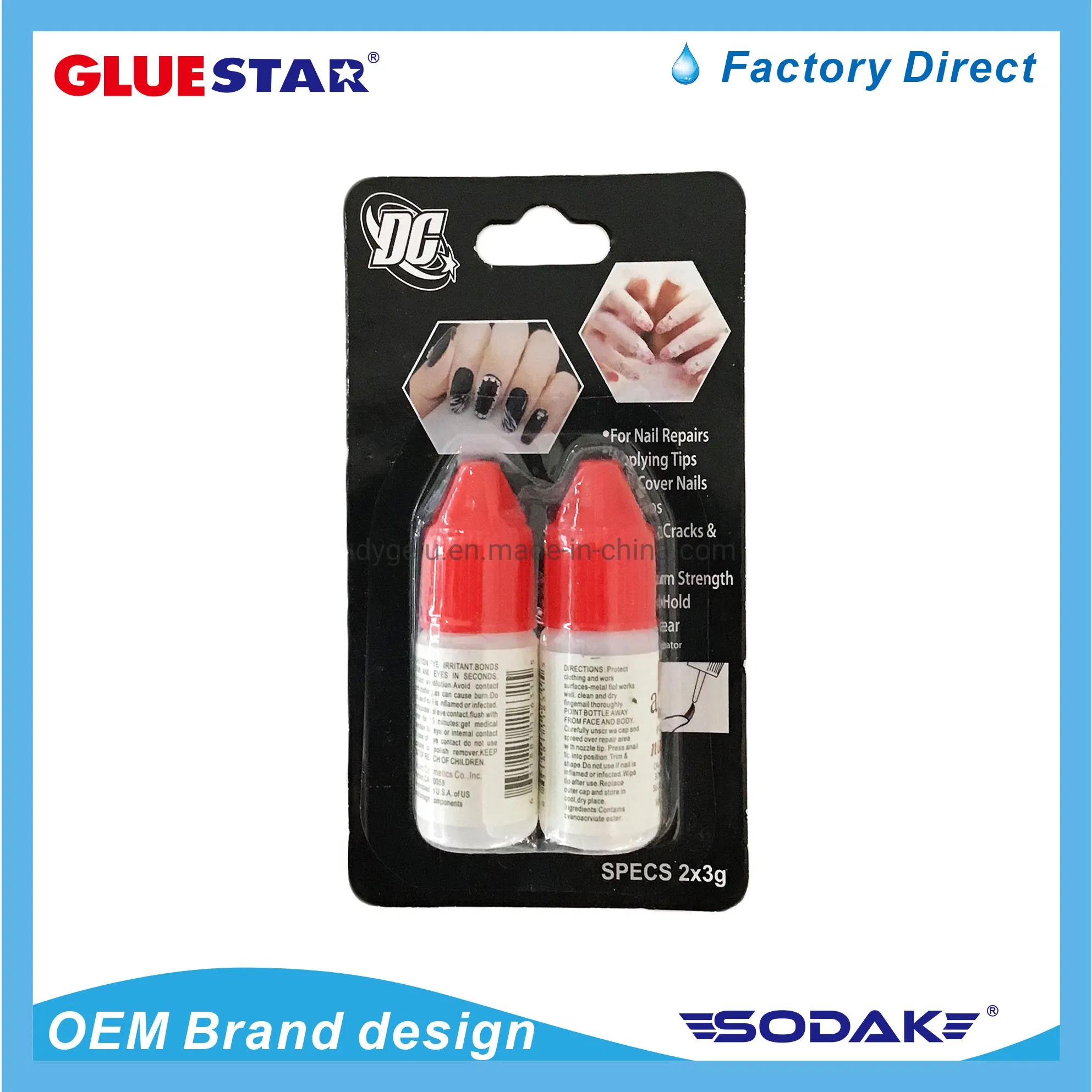 10PCS/Set Professional 2g Nail Tip Glue for Acrylic Nails Sticker Artificial Nails Long Lasting