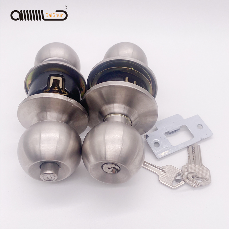 Factory Stainless Steel Entry Hotel Round Cylindrical Ball Door Handle Tubular Knob Lock
