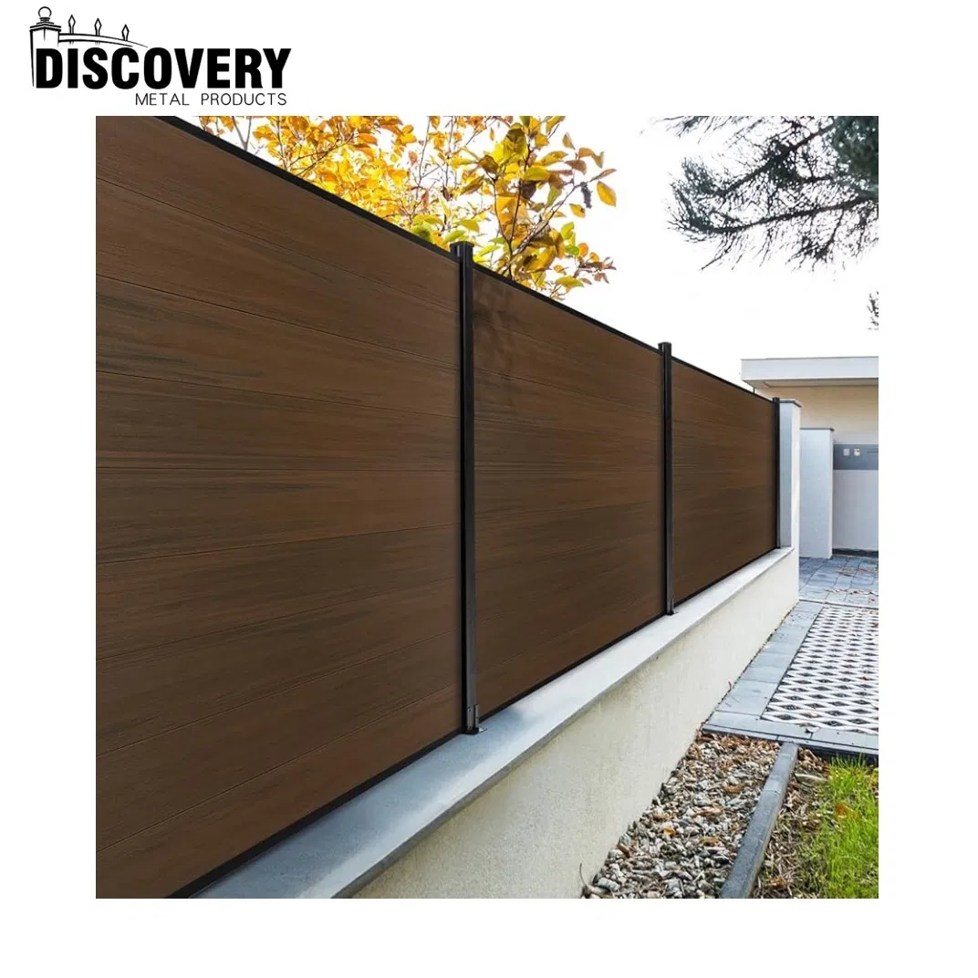 Waterproof and Weather-Resistant Custom Color Second Generation Co-Extruded Wood Plastic WPC Fencing with Aluminum Posts for Outdoor Garden
