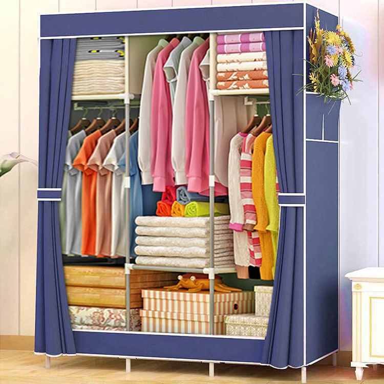Costomized Steel Pipe Clothing Wardrobe Reinforcement Combination Simple Wardrobe Fabric Cabinet