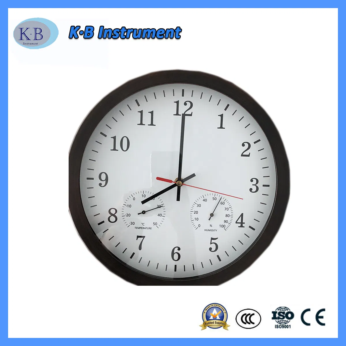 Durable Indoor Outdoor Metal Thermometer and Hygrometer Clock