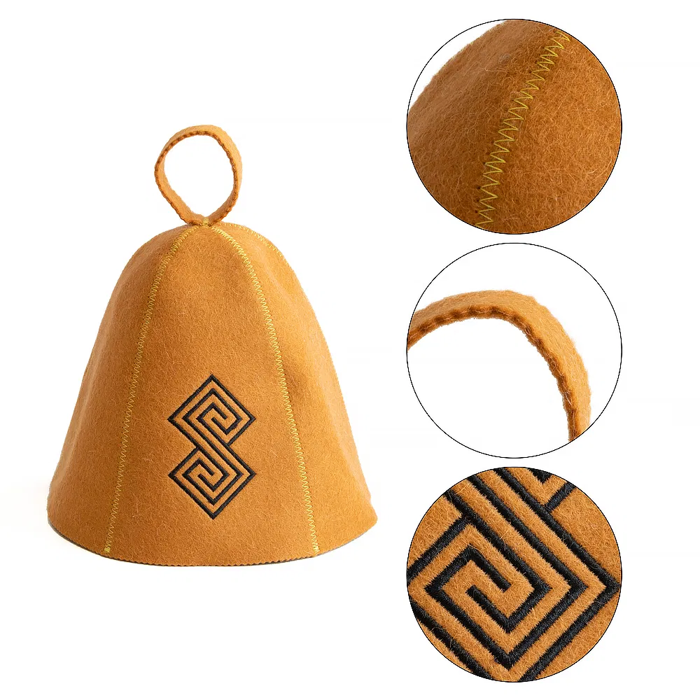 Durable Wool Felt Heat-Resistant Headwear for Sauna & Hot Yoga