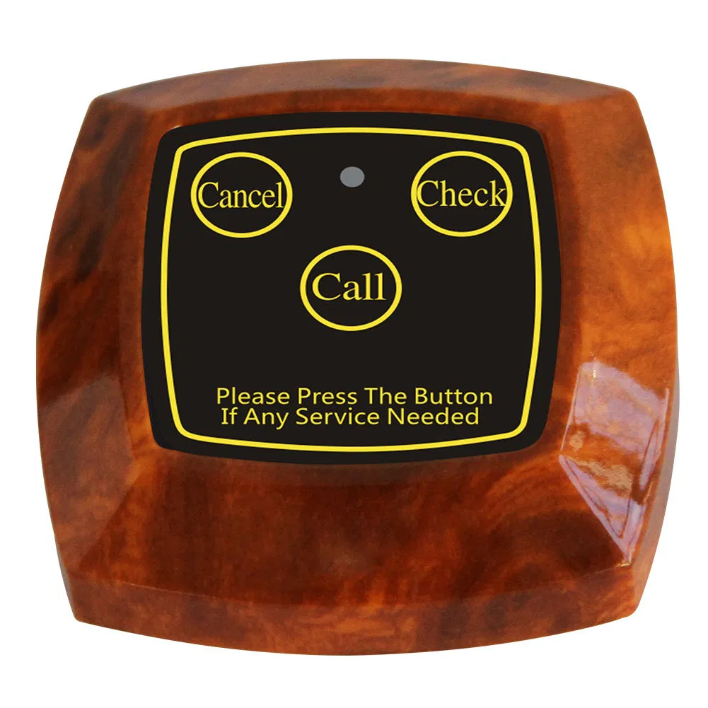 Wirelesslinkx Wireless Calling Waiter Pagers Restaurant Wood Color Call Bell Button System