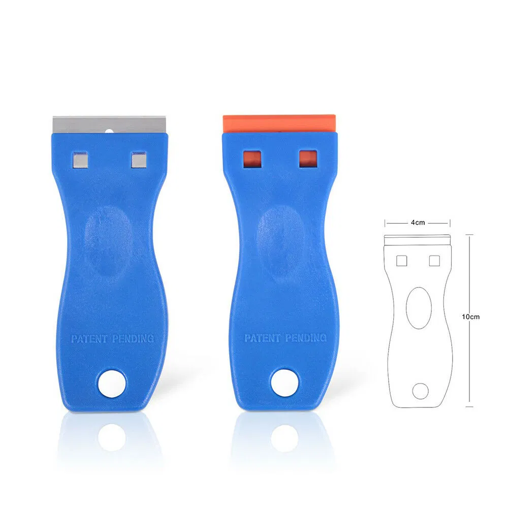 Hautine Cleaning Scraper Plastic Razor Scraper with Plastic or Metal Blades