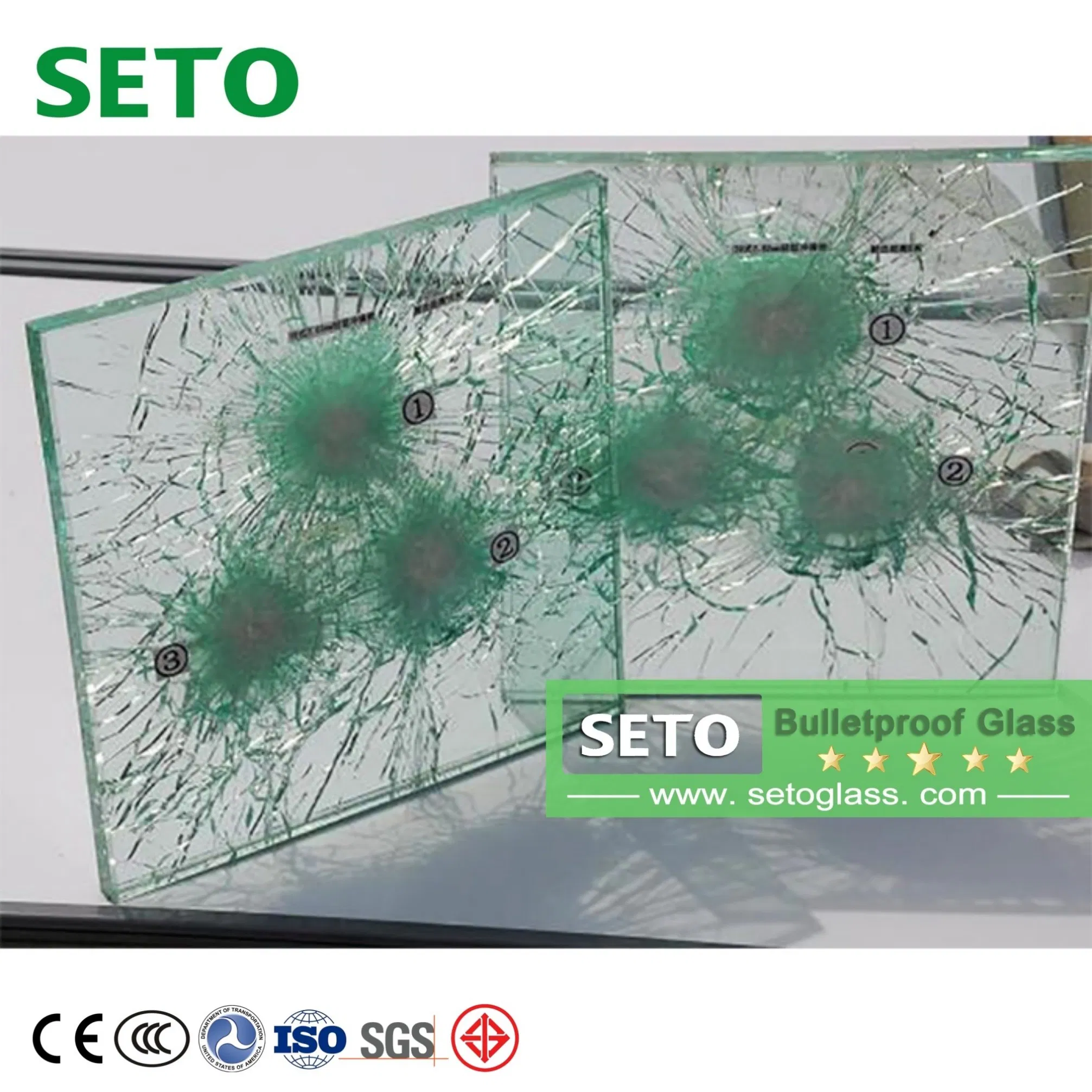 Laminated Bulletproof Glass Customization 24mm 26mm 41mm 71mm 98mm for Curtain Wall Partition Door Window