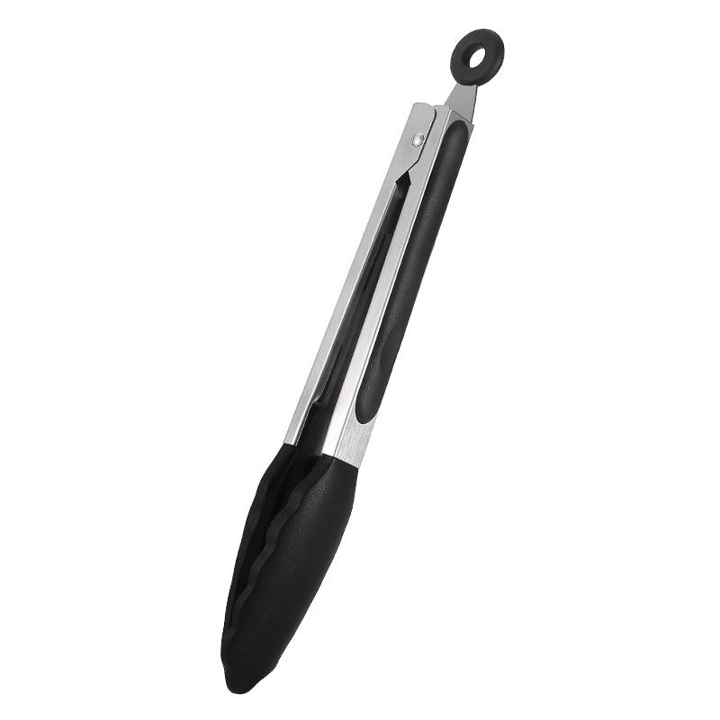 Ergonomic Stainless Steel Tongs with Silicone Tips for Kitchen Use