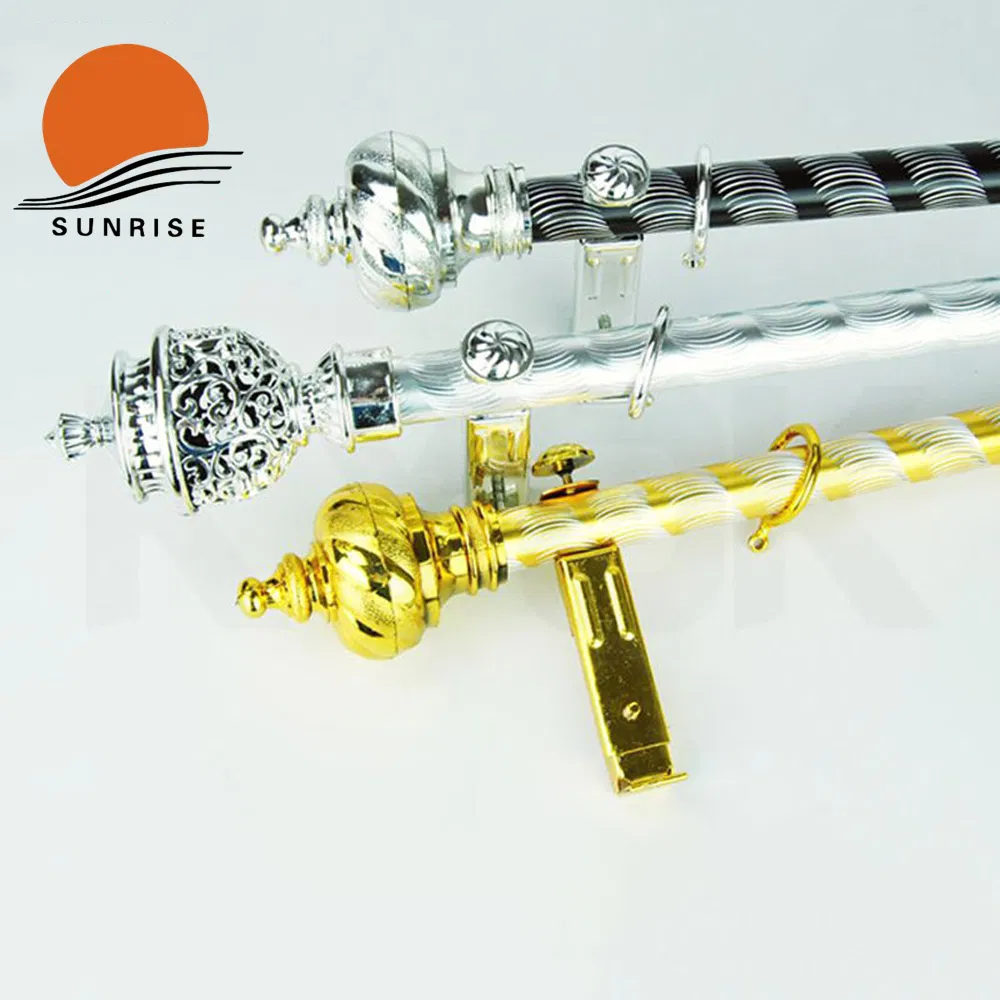 Factory Price 28 mm Twisted Iron Curtain Rod Set Diamond Finials Accessories for Living Room Curtain Poles Tracks Accessories