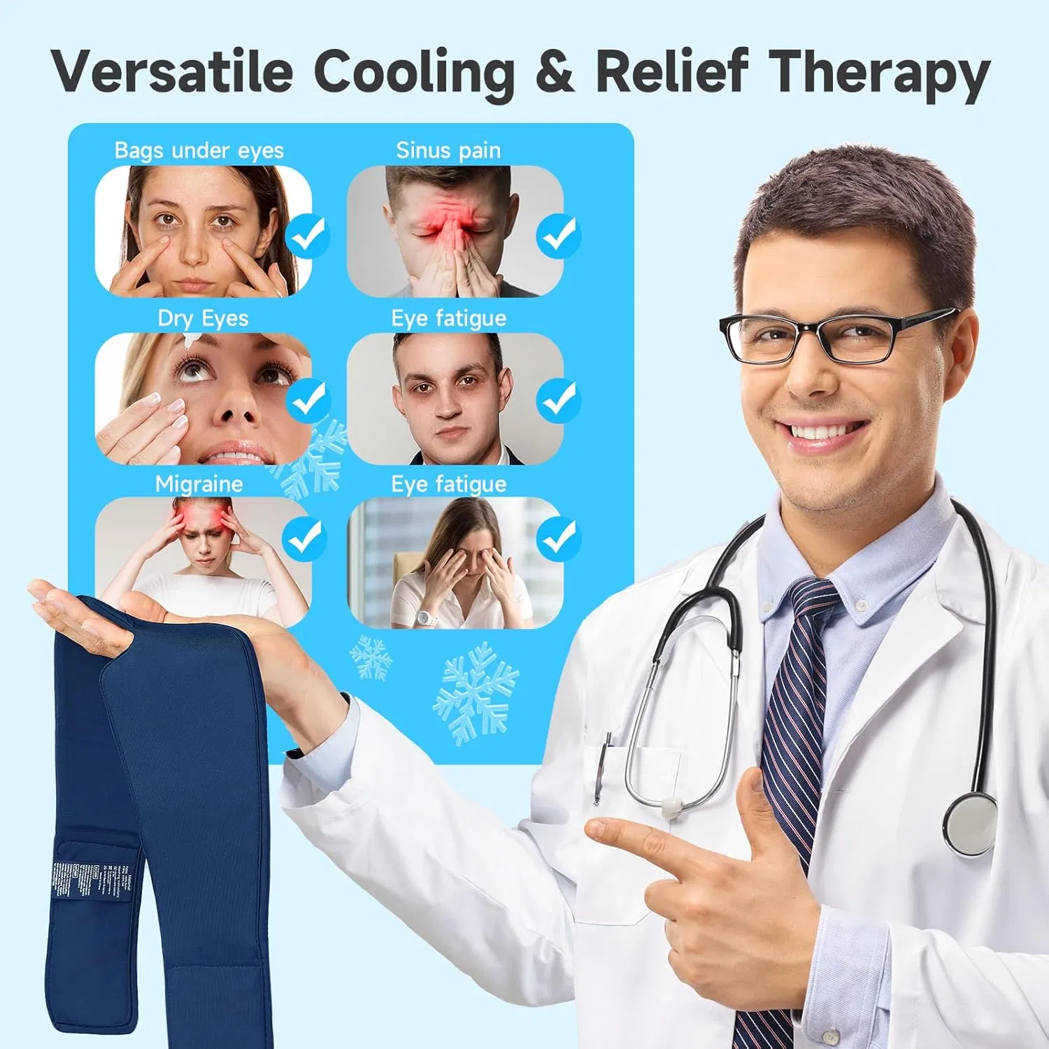Cooling Eye Mask Soft Cold Sleep Mask for Dry Eyes