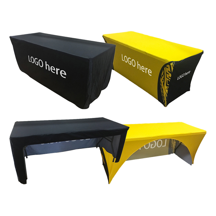 4/6/8FT Counter Tablecloth Outdoor Table Cover Branded Custom Polyester Table Banner for Event