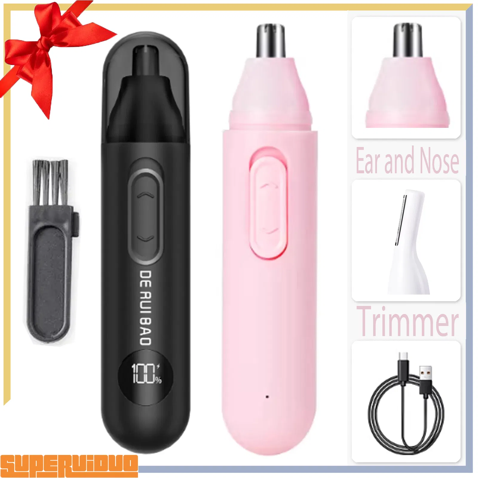Dual Function Battery Powered Electric Ear and Nose Trimmer