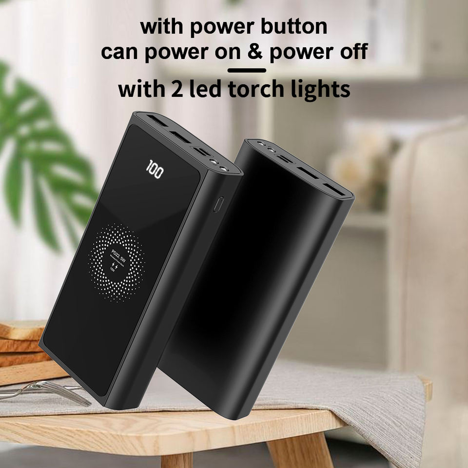 Пауэрбанк 22500 мАч с дисплеем, PD 22.5W и беспроводной зарядкой 15W