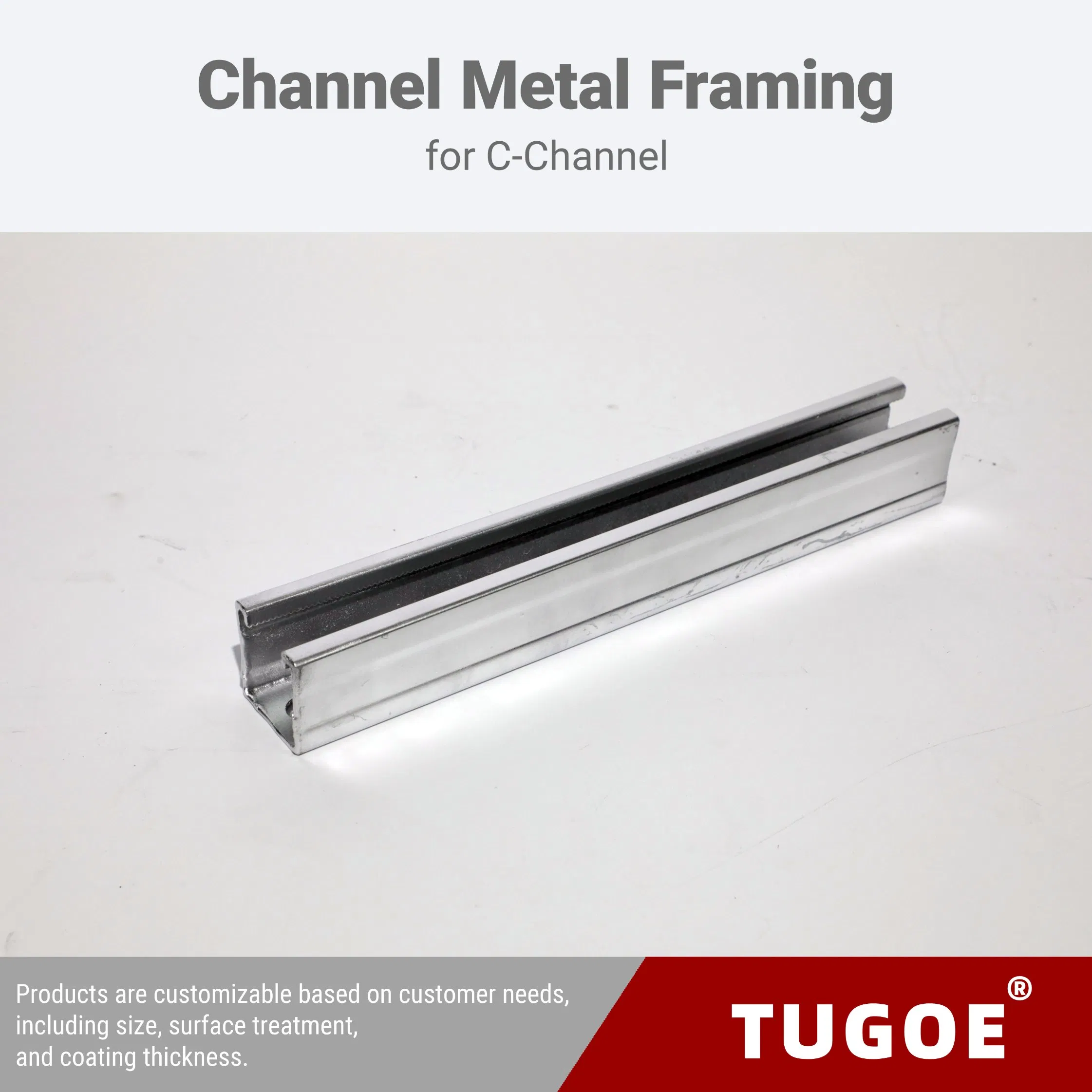 Factory Supply 1mm~3mm Electro-Galvanized Steel Single C Channel for Mip Strut Channel