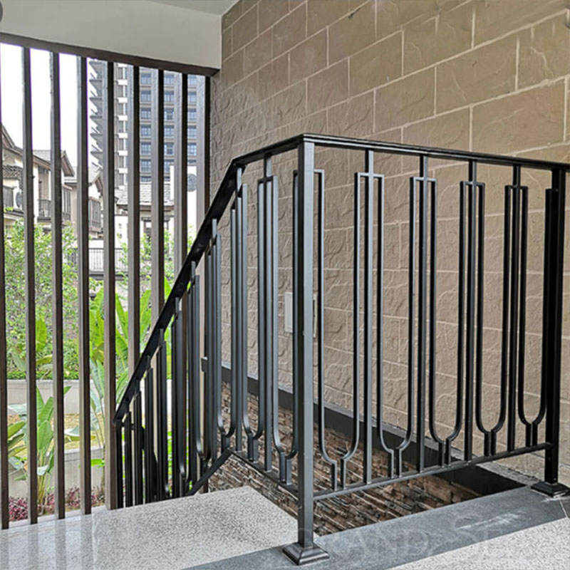 China Manufacturer Simple Stair Railing Designs Metal Staircase Handrail