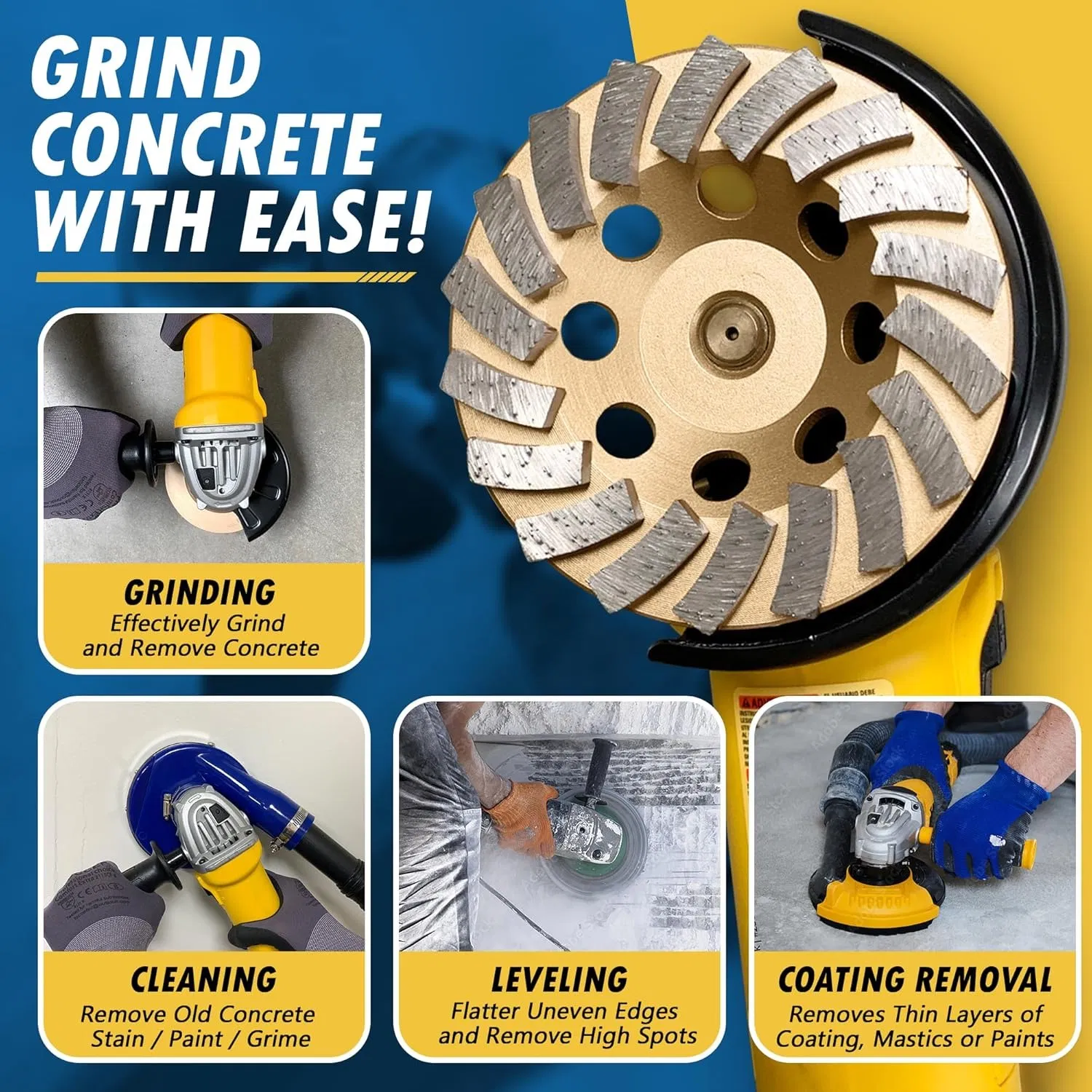 Алмазный шлифовальный круг чашечный 4.5 дюйма