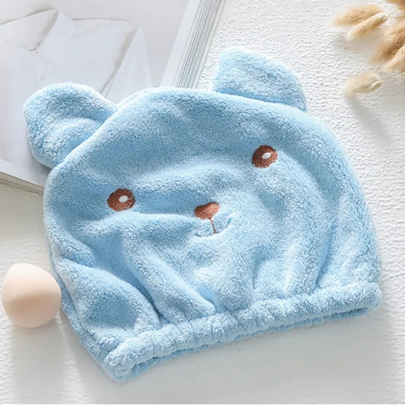 Women Hair Dry Cap Hair-Drying Hat Head Wrapped Towel