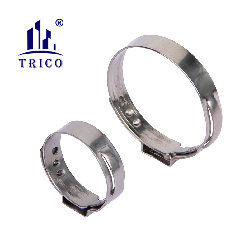 Zinc Plated Metal Ear Pipe Clamp Steel Hose Clip Double Ear Pipe Clamp