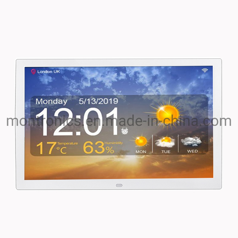 21.5-Inch Digital Photo Frame with Video Music Photos Loop Playback Calendar Alarm Clock