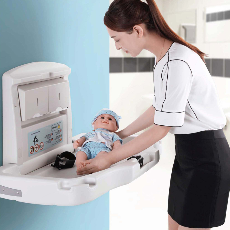 Kuaierte Large Space Washroom Diaper Changing Table PE Anti-Baterial Material Horizontal Changing Bed Portable Baby Changing Station
