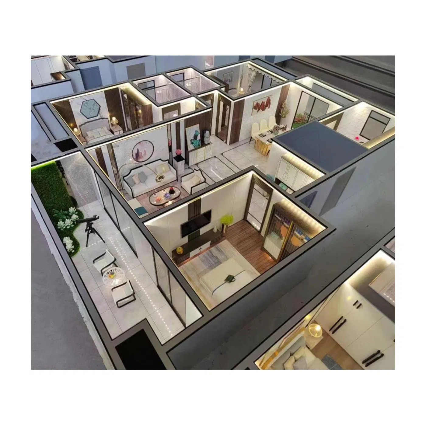 2025 Modern Customized Interior Layout Miniature Scale Model with Lighting Display