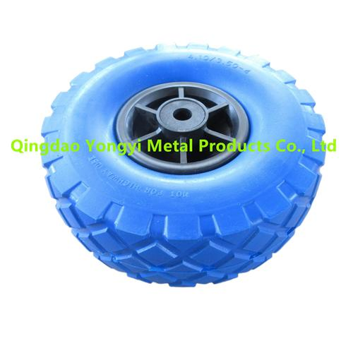 3.00-4 Polyurethane PU Foam Filled Tire Toy Car Rubber Wheel with Plastic Rim for Wagon Trolley