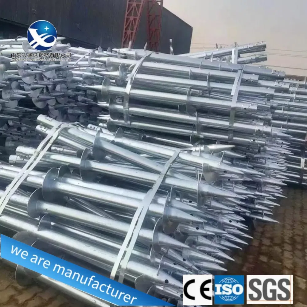 Винтовые сваи Q235B Q355 с горячим цинкованием для солнечных систем