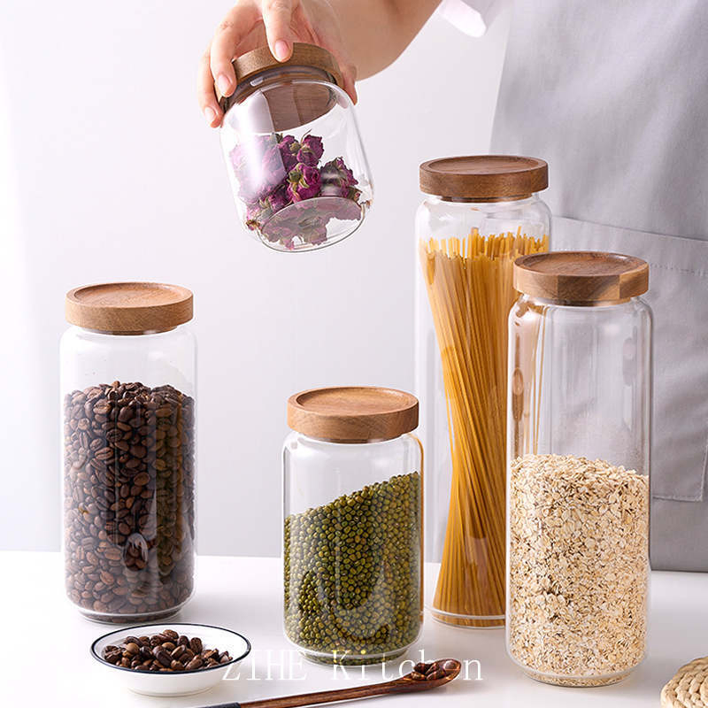 Storage Sealed Jar Glass Food Grade White Sugar Storage