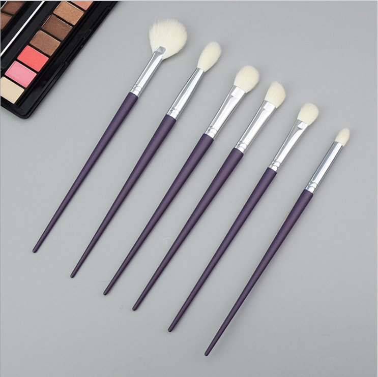 Private Label Makeup Brush Set 6PCS Purple Eye Makeup Brush Set Eye Applicator Brush