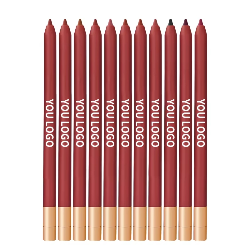 Long-Lasting Matte Lip Liner Pencil Cosmetics Vegan Dark Brown Lipliner Pencil Waterproof Custom Creamy Lip Liner