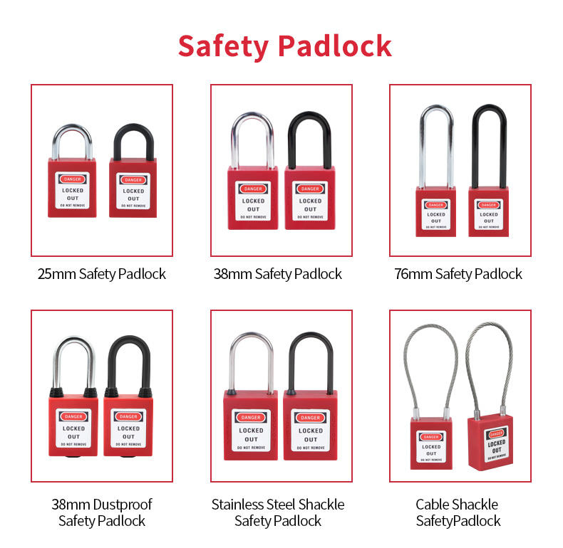 38mm Loto Padlock Osha Compliant Nylon Body Stainless Steel Padlock