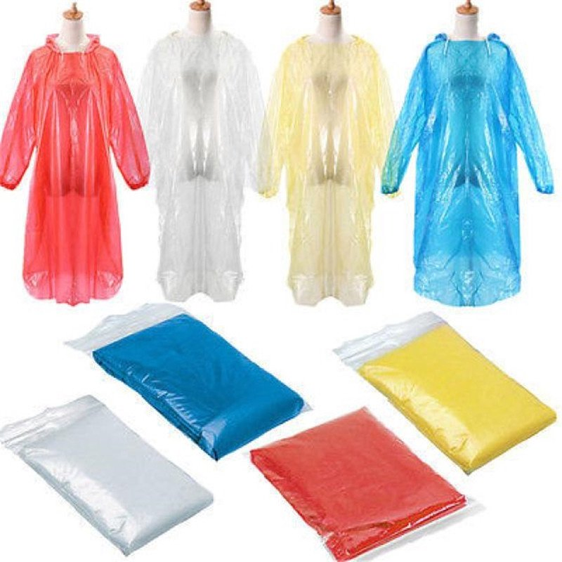 Disposable PE Raincoat Bulk Wholesale Waterproof Plastic Rain Outdoor Emergency Use