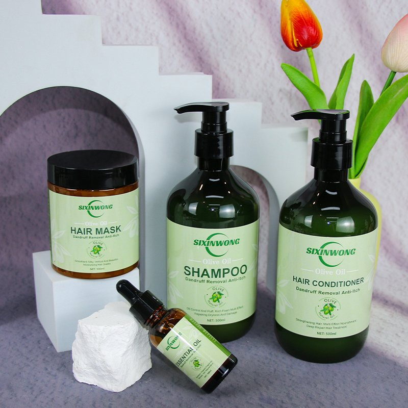 Beauty Cosmetics Olive Oil Prevent Bifurcation Hair Conditioner Hair Growth Shampoo Set