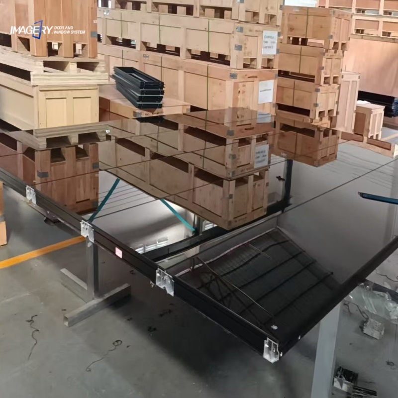 Modern Design Full View Aluminum Glass Garage Door with Good Insulation & Durability