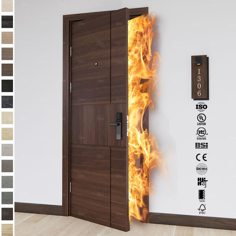 USA Standard Hotel Engineering Fire Rated Internal Fireproof Hotel Apartment Interior 20 Min U-L Fire-Rated Door