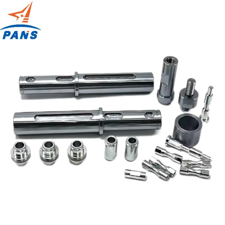 Custom Precision Turning and CNC Machining Services for Copper and Stainless Steel Metal Parts, Including Knurling Process.