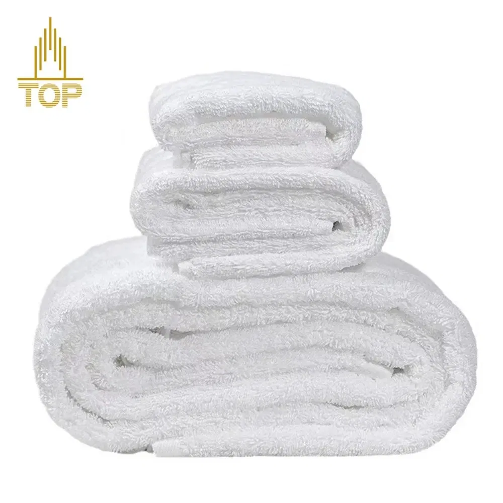 Hotel Luxury Bathroom Custom Logo Face Bath White 100% Cotton Hotel Towels