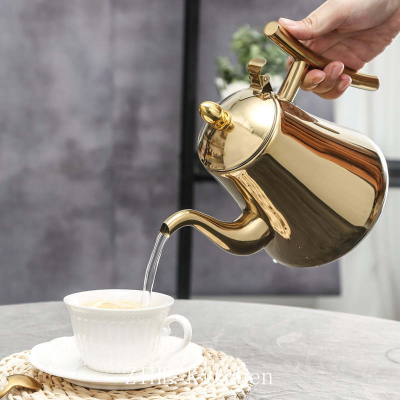 Stainless Steel Household Boiling Water, Commercial Coffee and Flower Tea, Kashgar Pot with Filter Screen