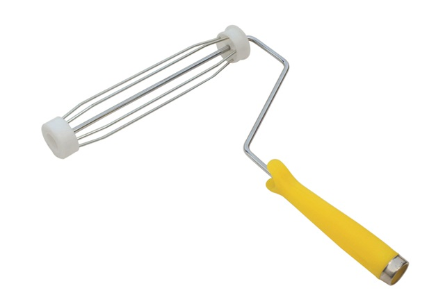 Cage Paint Roller Handle, 5 Wires, Main Rod Chrome Plated