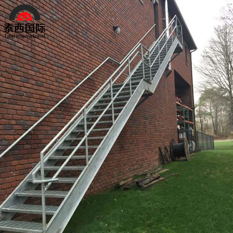 Galvanized Outdoor Steel Structure Stair Manufacturer Prefabricated Staircase Exterior/ Interior Steel Stringer