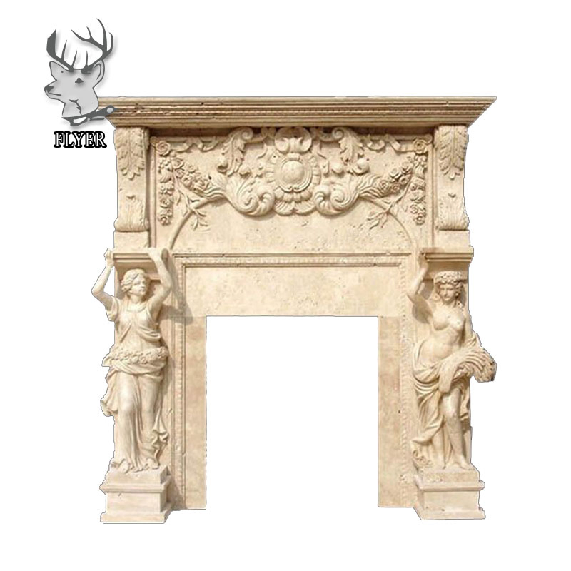 Hand Carved Stone Carving Doorgate Marble Surround Luxury Villa Marble Figure Sculpture Door Surround