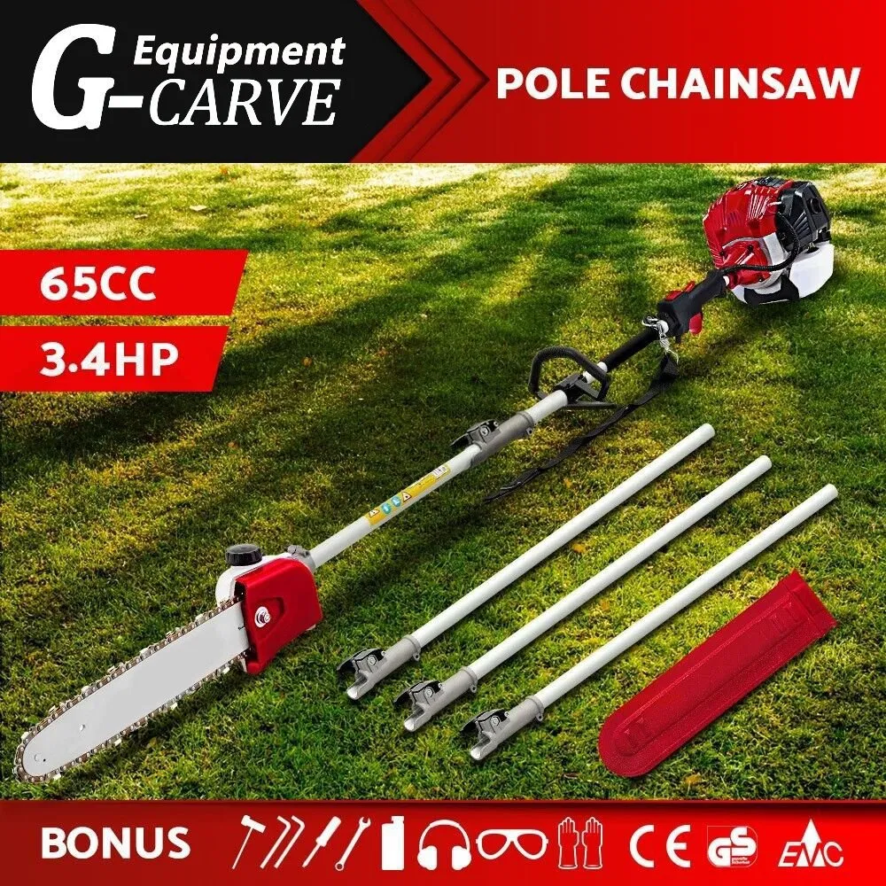 Pole Chainsaw 4 Stroke Petrol Hedge Trimmer Pruner Chain Saw